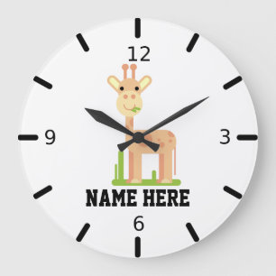 Personalisieren Sie Ihre eigene Giraffe Große Wanduhr
