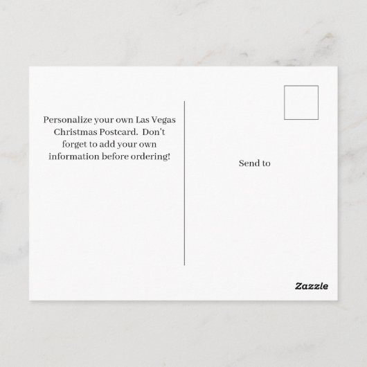 Personalisieren Sie Ihre eigene Las Vegas Weihnach Postkarte (Rückseite)