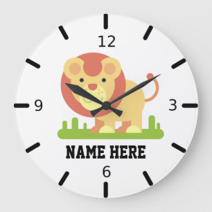 Personalisieren Sie Ihre eigene Lion Große Wanduhr