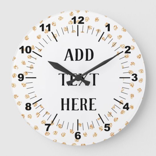 Personalisieren Sie Ihre eigenen Goldpunkte Große Wanduhr (Vorderseite)