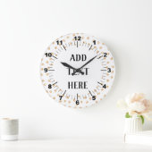 Personalisieren Sie Ihre eigenen Goldpunkte Große Wanduhr (Zuhause)