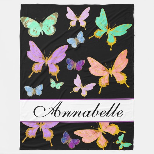 Personalisieren Sie Ihre eigenen Schmetterlingsflö Fleecedecke (Vorderseite)