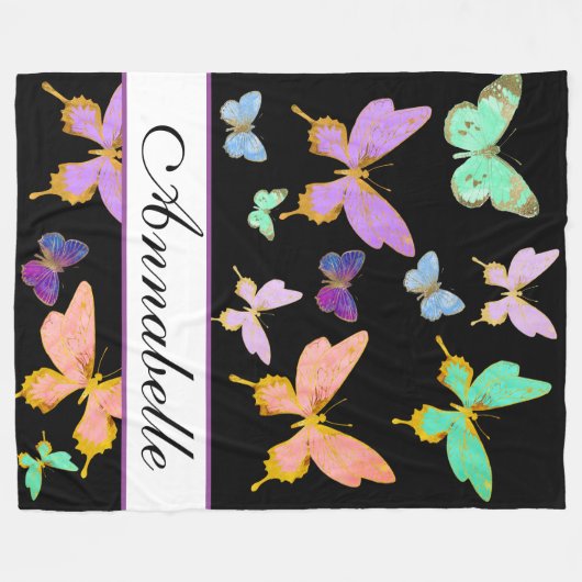 Personalisieren Sie Ihre eigenen Schmetterlingsflö Fleecedecke (Vorderseite (Horizontal))