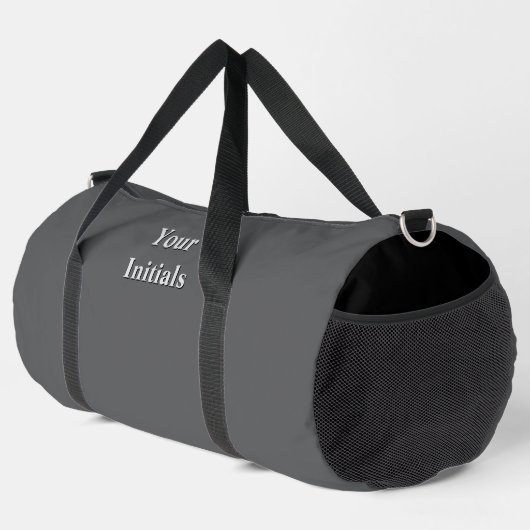 Personalisieren Sie Ihre Initialen grau Duffle Bag (Rechte Ecke)