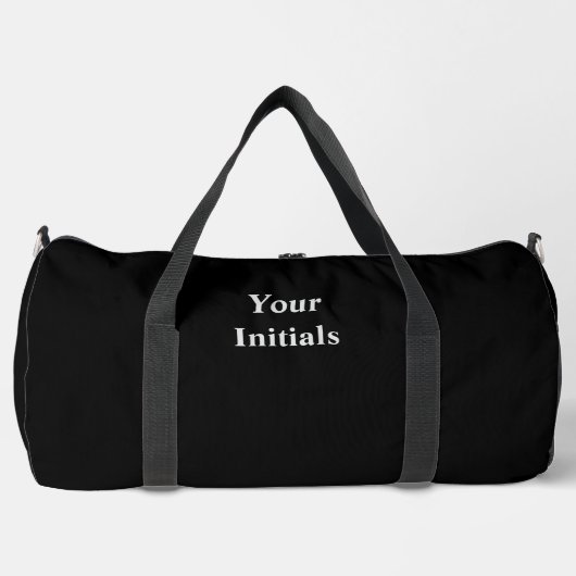 Personalisieren Sie Ihre Initialen Jet Black Duffle Bag (Vorderseite)