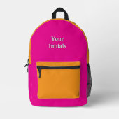 Personalisieren Sie Ihre Initialen mit Hot Pink Go Bedruckter Rucksack (Vorderseite)