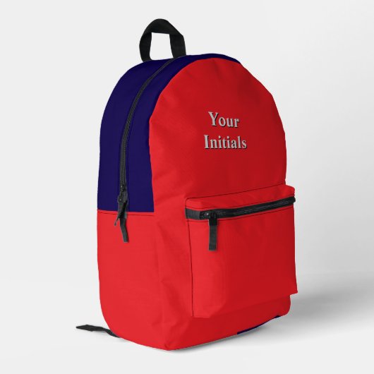 Personalisieren Sie Ihre Initialen rot Bedruckter Rucksack (Rückseitige Ecke links)