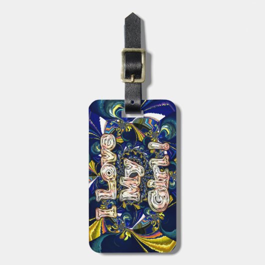 Personalisieren Sie Ihre Liebe Unendlichkeit: Ich  Gepäckanhänger (Vorderseite vertikal)