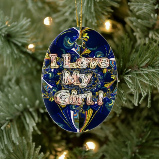 Personalisieren Sie Ihre Liebe Unendlichkeit: Ich  Keramikornament (Baum)