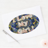 Personalisieren Sie Ihre Liebe Unendlichkeit: Ich  Ovaler Aufkleber (Umschlag)