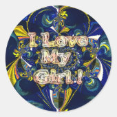 Personalisieren Sie Ihre Liebe Unendlichkeit: Ich Runder Aufkleber (Vorderseite)