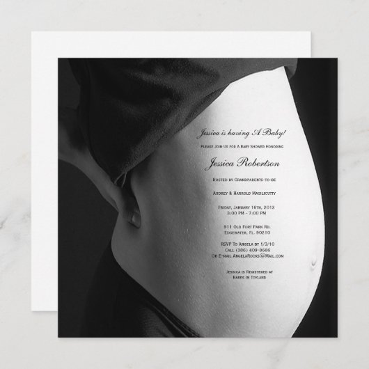 Personalisieren Sie Ihren Baby Bump, benutzerdefin Einladung (Vorne/Hinten)