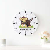 Personalisieren Sie Ihren eigenen Affen Große Wanduhr (Zuhause)