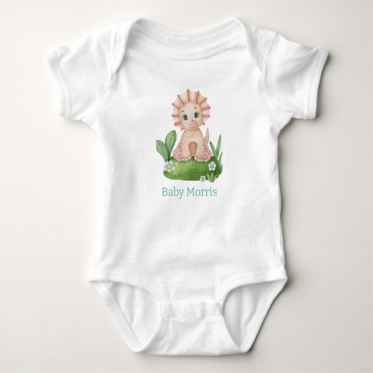 Personalisieren Sie Ihren kleinen Dino Stil! Baby Strampler (Vorderseite)