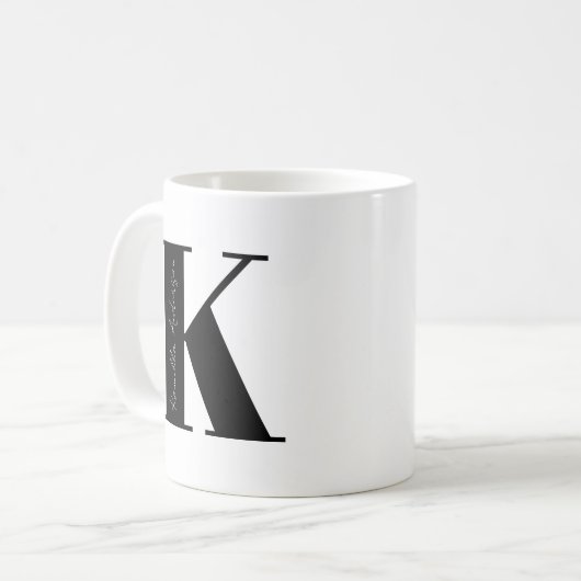 Personalisieren Sie Ihren Namen mit Buchstabe K Kaffeetasse (Vorderseite Links)