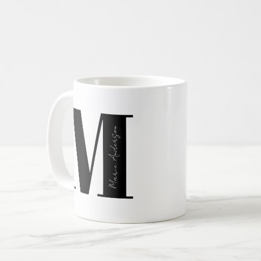 Personalisieren Sie Ihren Namen mit Buchstabe M Kaffeetasse (Vorderseite Links)