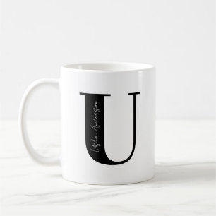 Personalisieren Sie Ihren Namen mit Buchstabe U Kaffeetasse