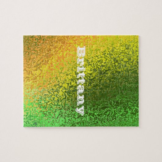 Personalisieren Sie Ihren Namen Shades Yellow Gree Puzzle (Horizontal)