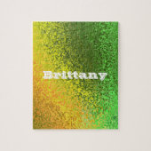 Personalisieren Sie Ihren Namen Shades Yellow Gree Puzzle (Vertikal)
