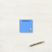 Personalisieren Sie Ihren Namen Text Blue Robot Post-it Klebezettel (Auf Schreibtisch)
