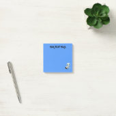 Personalisieren Sie Ihren Namen Text Blue Robot Post-it Klebezettel (Büro)