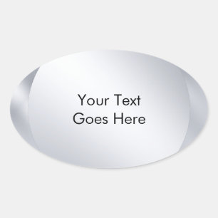 Personalisieren Sie Ihren Text Metallic Silber Loo Ovaler Aufkleber