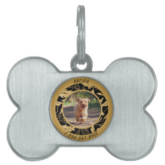 Personalisieren Sie Imitate Gold Leaf auf Black Lo Tiermarke