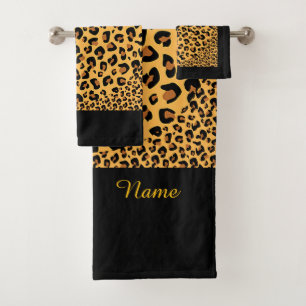 Personalisieren Sie Imitate Leopard Print Exotic Badhandtuch Set