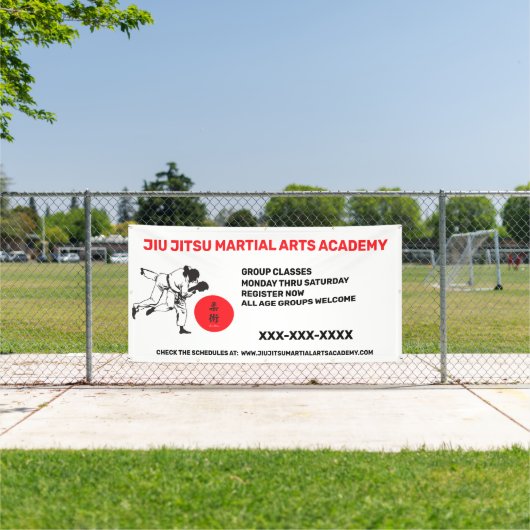 Personalisieren Sie Jiu Jitsu Martial Arts School Banner (Insitu)