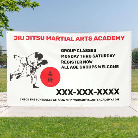 Personalisieren Sie Jiu Jitsu Martial Arts School Banner (Außenbereich)