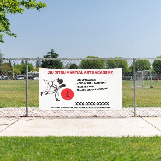 Personalisieren Sie Jiu Jitsu Martial Arts School Banner (Insitu)