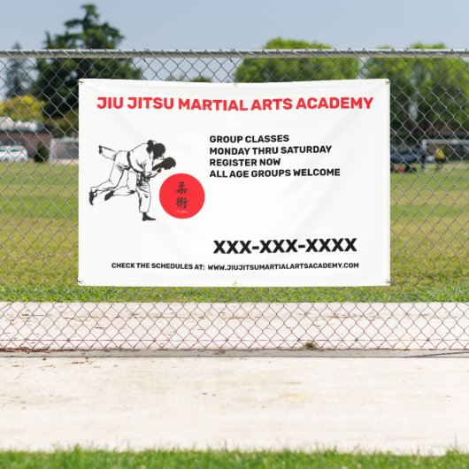 Personalisieren Sie Jiu Jitsu Martial Arts School Banner (InSitu)