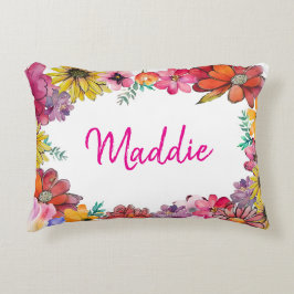 Personalisieren Sie JOY Happy blühende Grenze Dekokissen