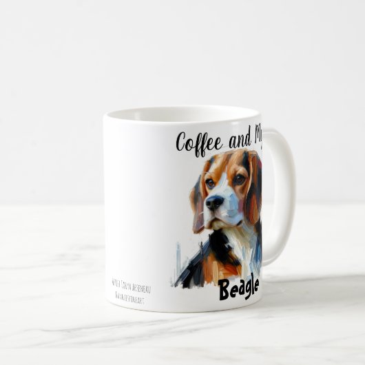 Personalisieren Sie Kaffee und meinen Beagle Niedl Kaffeetasse (VorderseiteRechts)