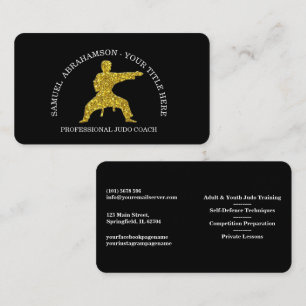 Personalisieren Sie Karate-Trainer Gold Kickboxen Visitenkarte