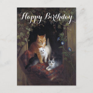 Personalisieren Sie Katze mit Kittens Henriette Kn Postkarte