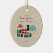 Personalisieren Sie Kraft Family Christmas Geschen Keramik Ornament (Rechts)