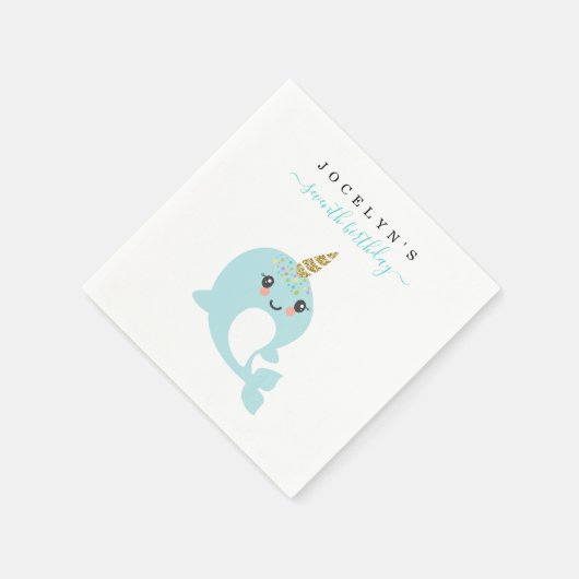 Personalisieren Sie kundenspezifische Narwhal Them Serviette (Ecke)