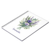 Personalisieren Sie Lavender Purple Flowers Eukaly Notizblock (Linke Seite)