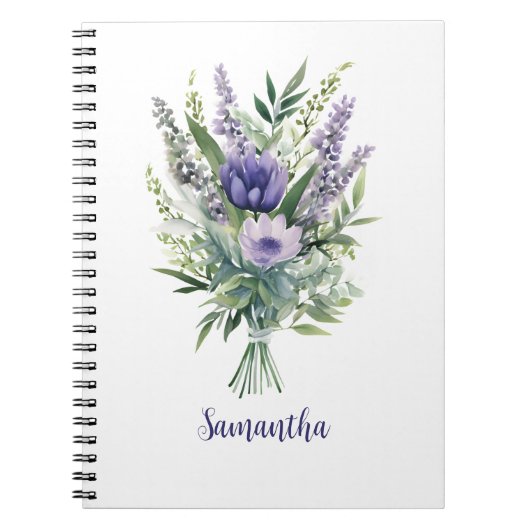 Personalisieren Sie Lavender Purple Flowers Eukaly Notizblock (Vorderseite)