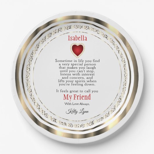 Personalisieren Sie Leckerei Plate - Freunde, Fami Pappteller (Vorderseite)