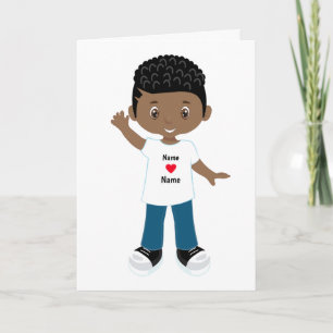 Personalisieren Sie leere schwarze Jungen Karte