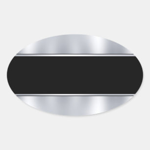 Personalisieren Sie leere Vorlage Faux Silber Schw Ovaler Aufkleber