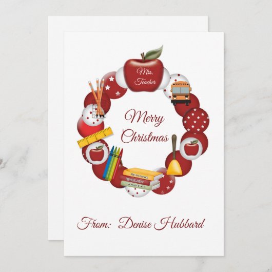 Personalisieren Sie Lehrer frohe Weihnachten (Vorne/Hinten)