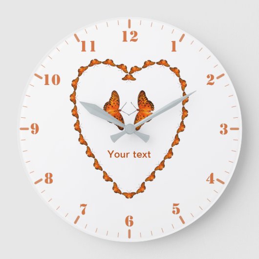 Personalisieren Sie Leidenschaft Schmetterling in Große Wanduhr (Vorderseite)