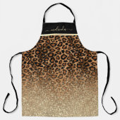 Personalisieren Sie Leopard Glitzer Animal Print Schürze (Vorderseite)