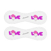 Personalisieren Sie Liebe Gnome Heart Pink Lila Baseball (Paneele)