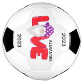 Personalisieren Sie Liebe Gnome Heart Red Lila Soc Fußball (Gedreht)