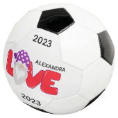 Personalisieren Sie Liebe Gnome Heart Red Lila Soc Fußball (Dreiviertel)