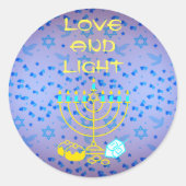 Personalisieren Sie LIEBE und leichte Hanukka Gesc Runder Aufkleber (Vorderseite)